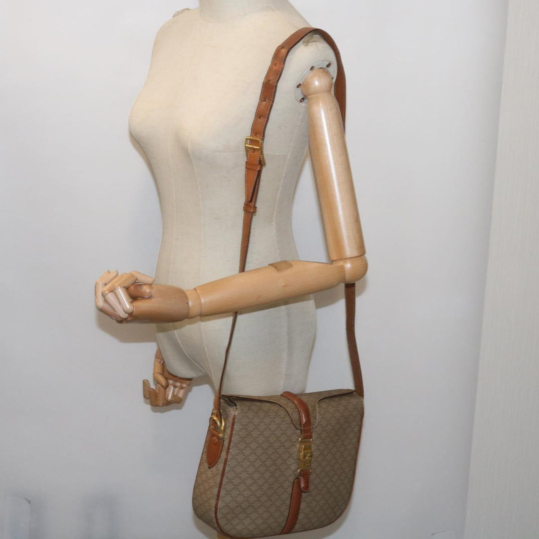 Celine Macadam Canvas Shoulder Bag Beige  ar11449B