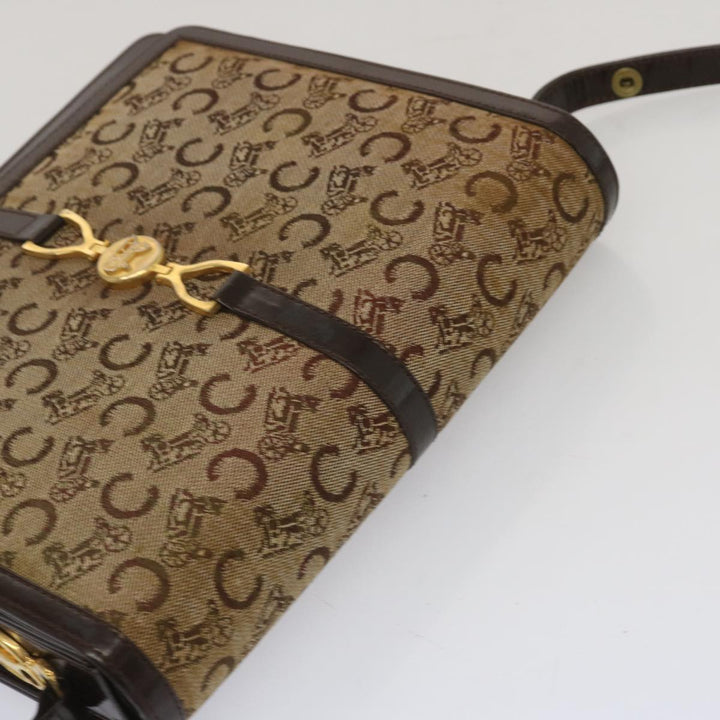Celine C Macadam Canvas Shoulder Bag Beige Auth ar11457B
