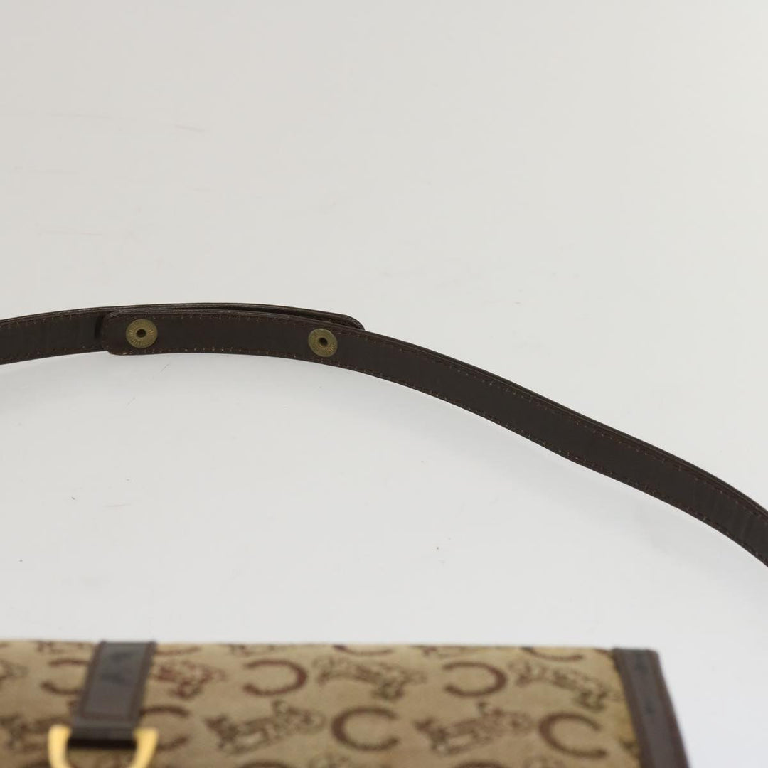 Celine C Macadam Canvas Shoulder Bag Beige Auth ar11457B