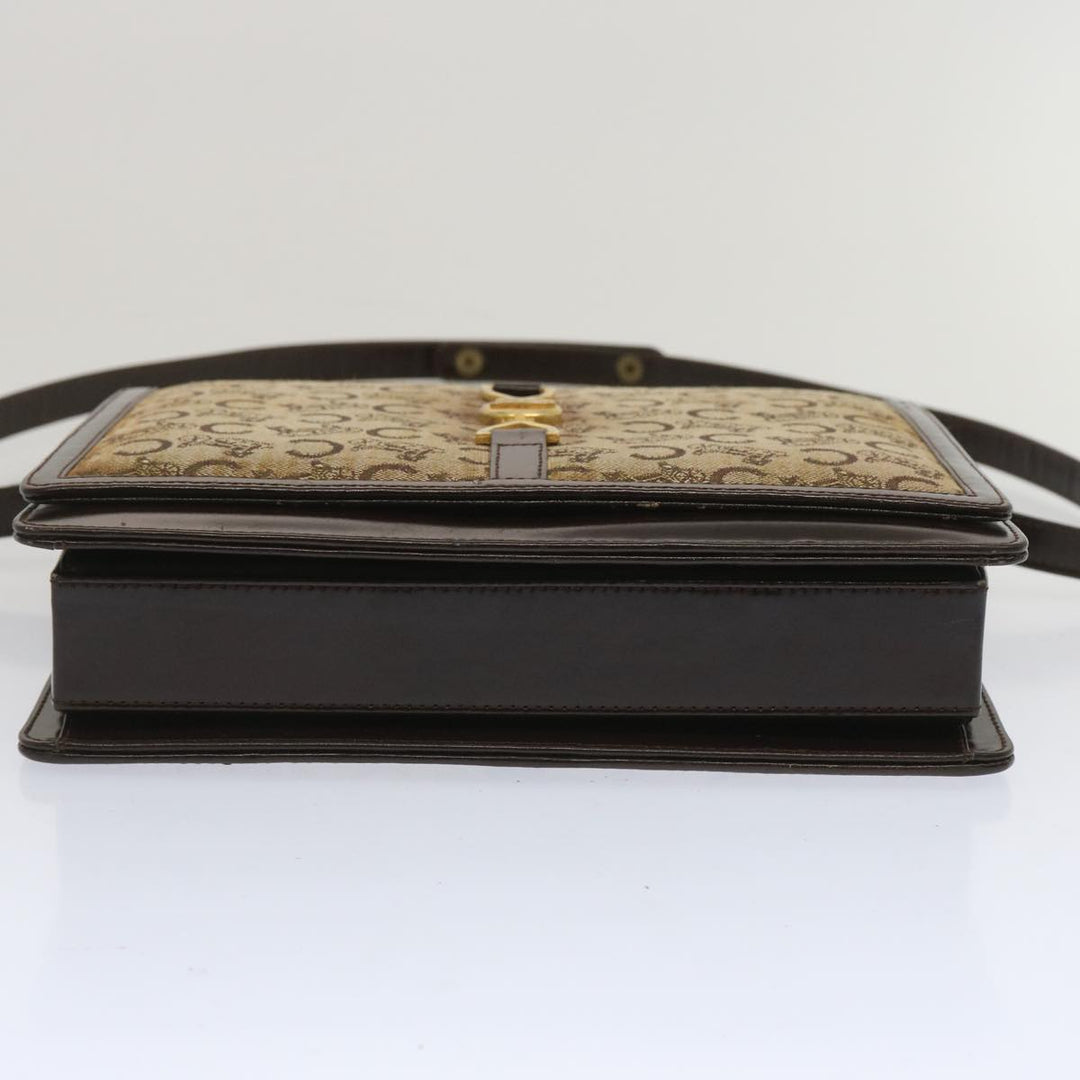 Celine C Macadam Canvas Shoulder Bag Beige Auth ar11457B