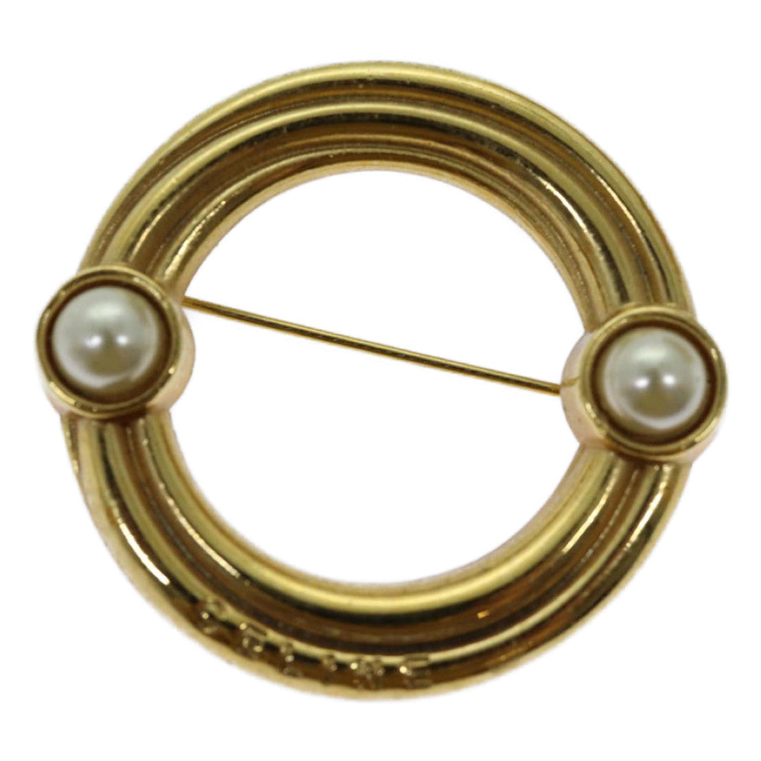 Celine Circle Brooch metal Gold  ar11594B