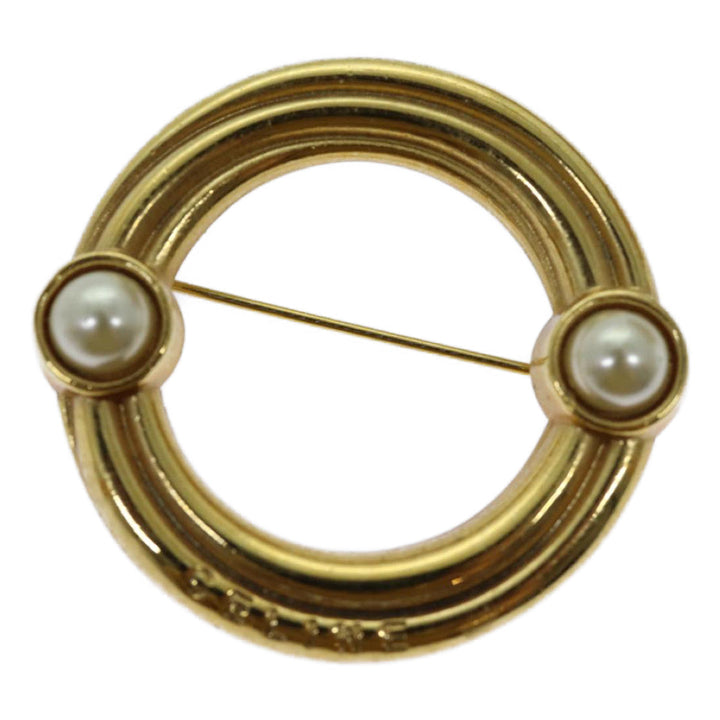 Celine Circle Brooch metal Gold  ar11594B