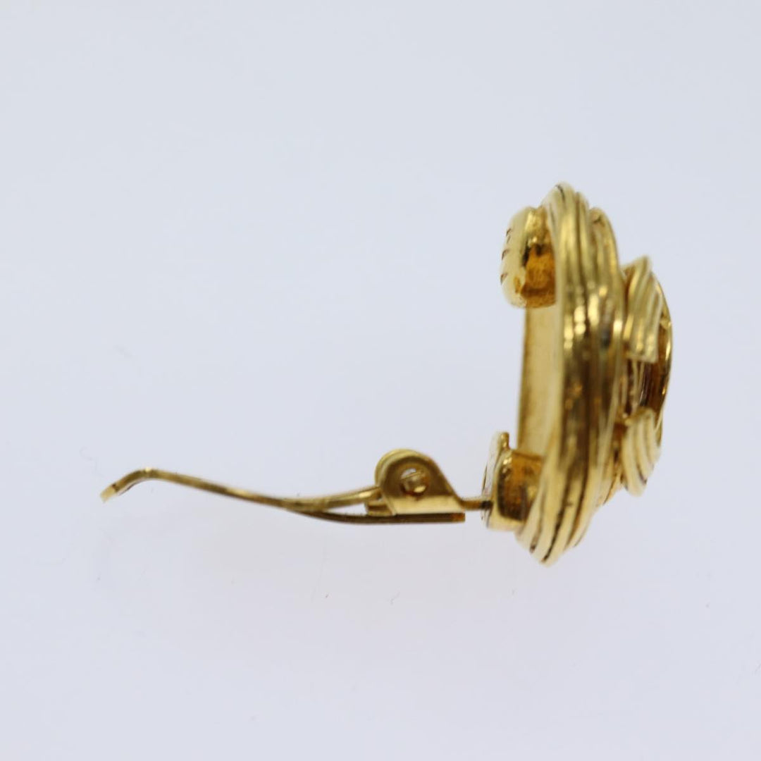 Top Quality Chanel COCO Mark Earring Gold Tone CC Auth ar11595B