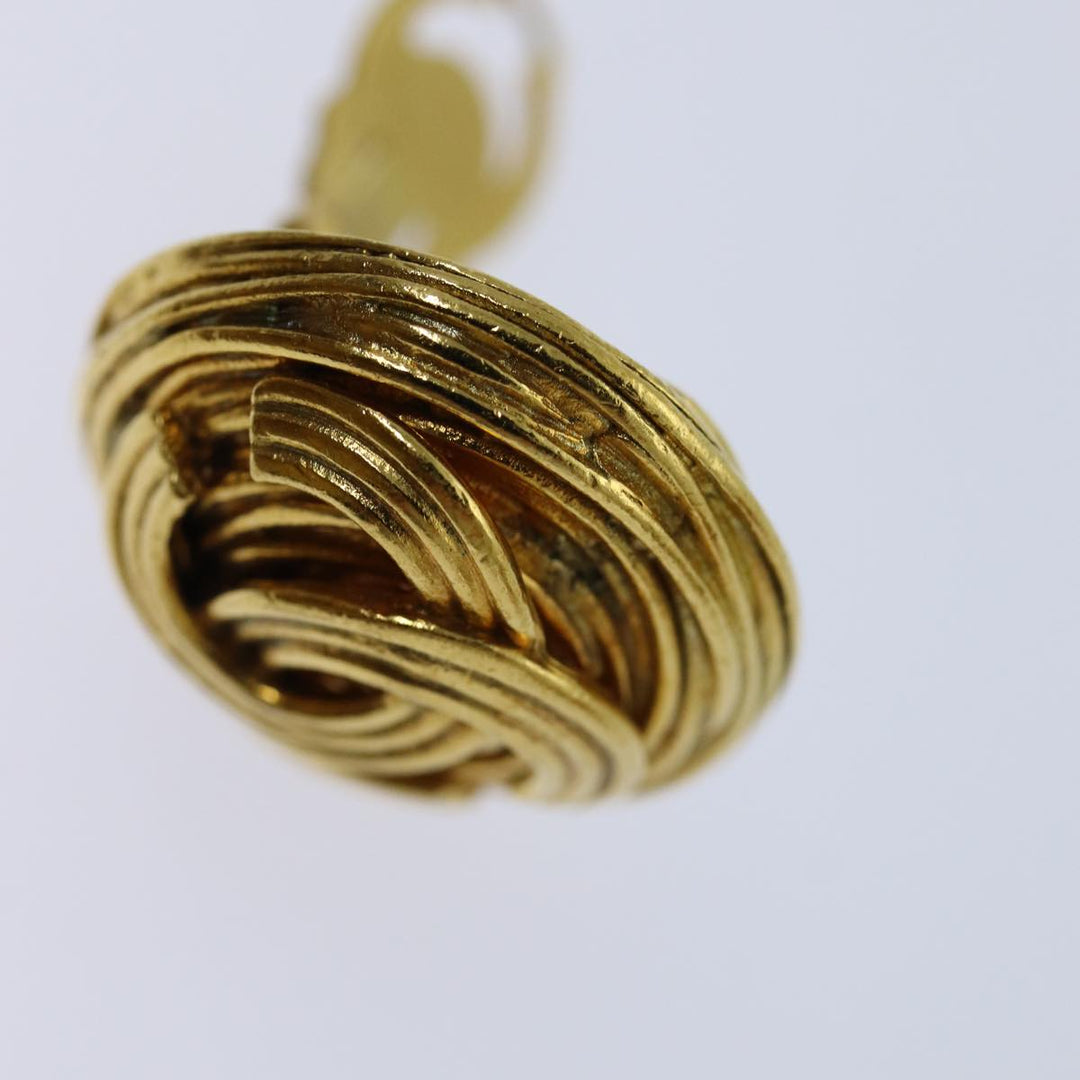 Top Quality Chanel COCO Mark Earring Gold Tone CC Auth ar11595B