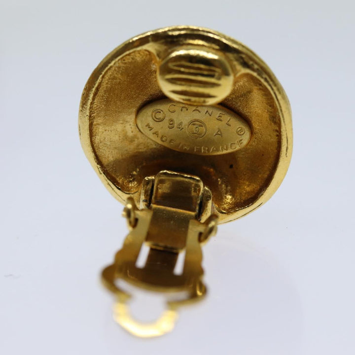Top Quality Chanel COCO Mark Earring Gold Tone CC Auth ar11595B