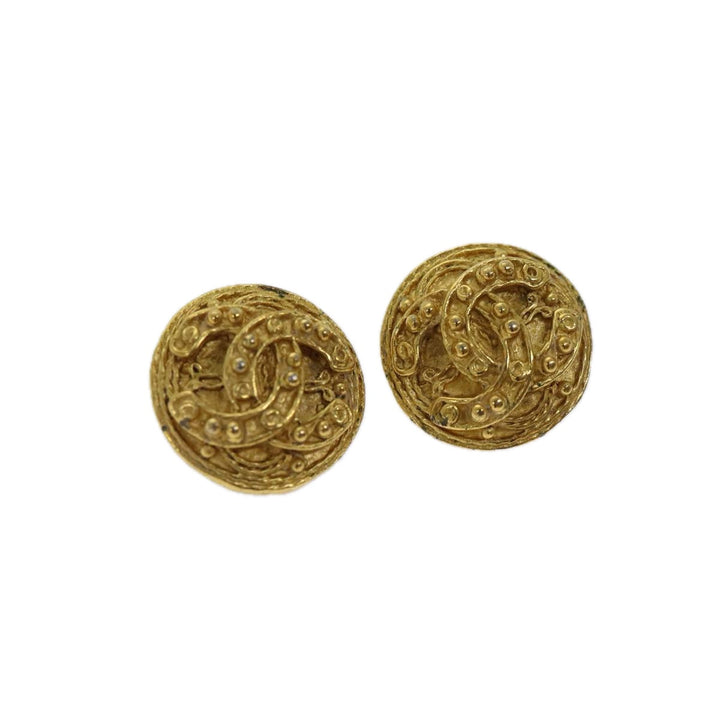 Top Quality Chanel COCO Mark Earring Gold CC Auth ar11602B