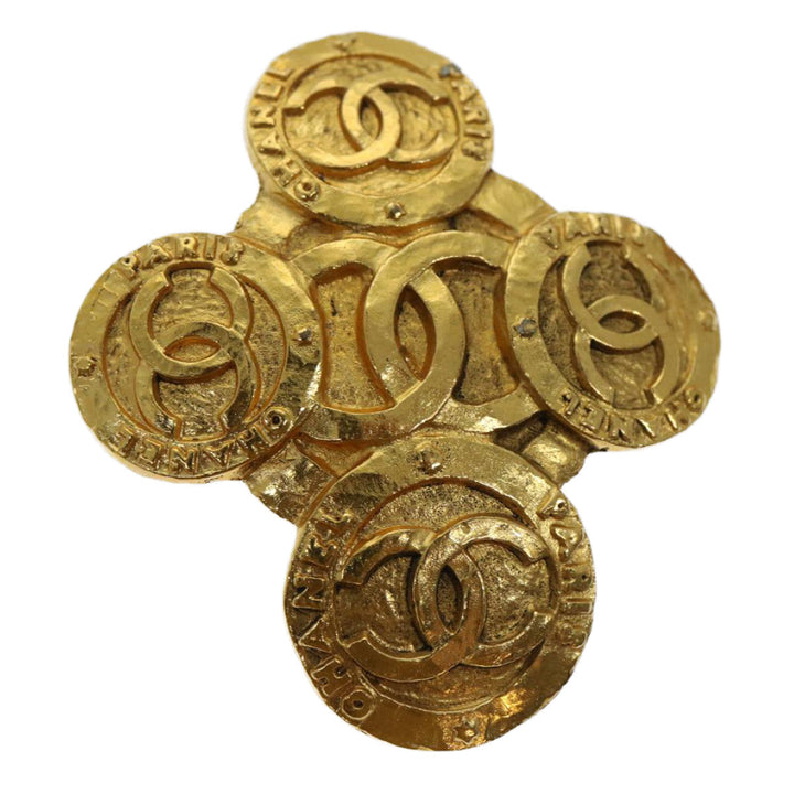 Top Quality Chanel COCO Mark Brooch metal Gold CC Auth ar11604B