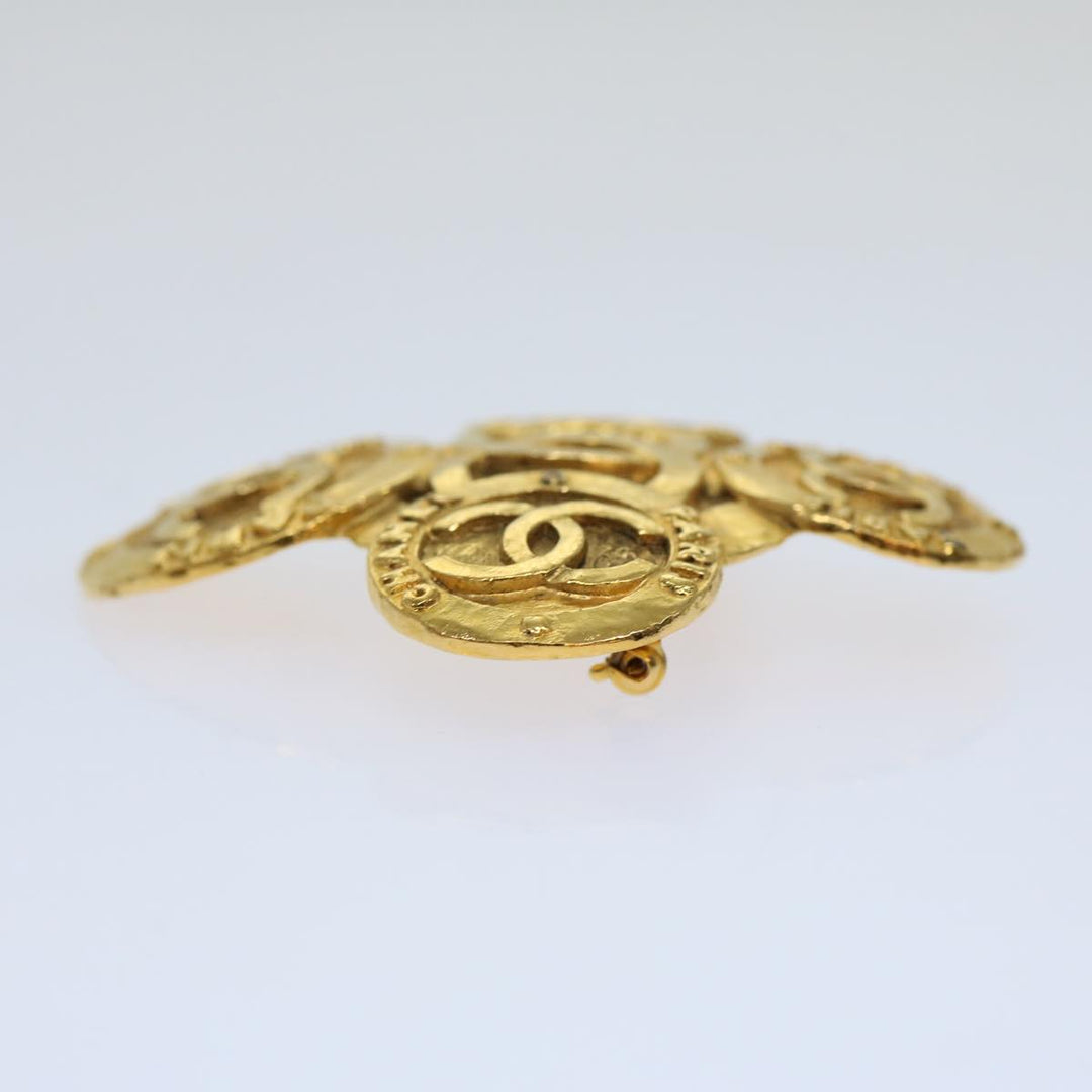 Top Quality Chanel COCO Mark Brooch metal Gold CC Auth ar11604B