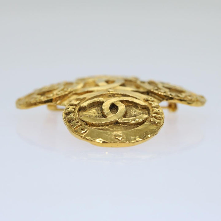 Top Quality Chanel COCO Mark Brooch metal Gold CC Auth ar11604B