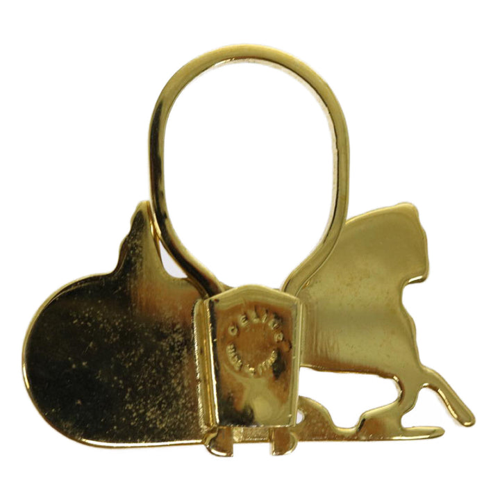 Celine Horse Carriage Key Ring metal Gold Auth ar11605B