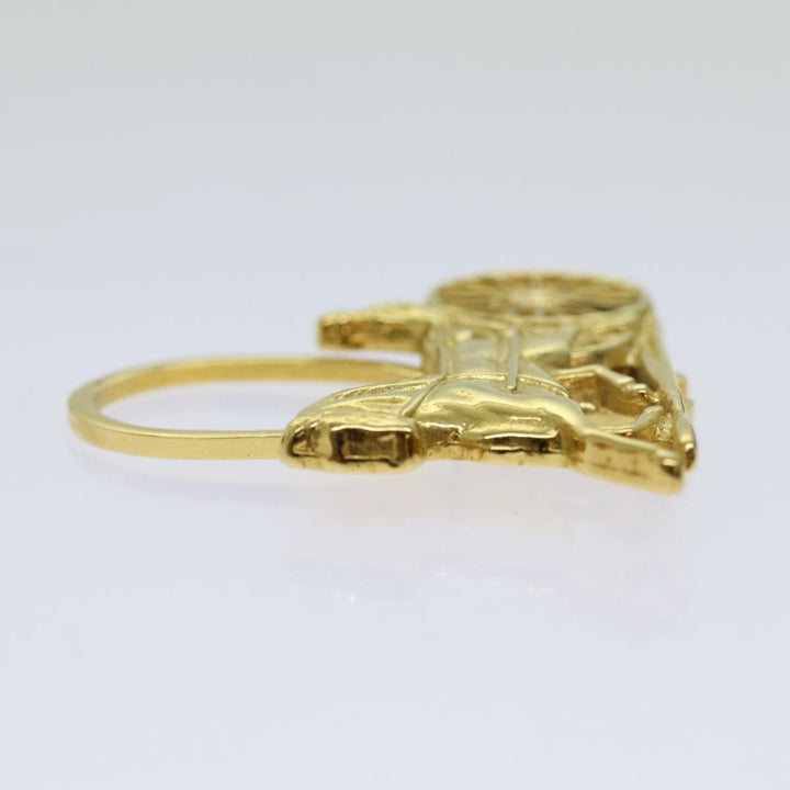 Celine Horse Carriage Key Ring metal Gold Auth ar11605B