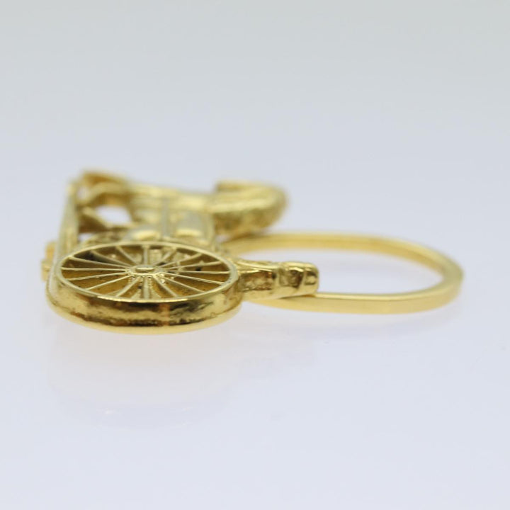 Celine Horse Carriage Key Ring metal Gold Auth ar11605B
