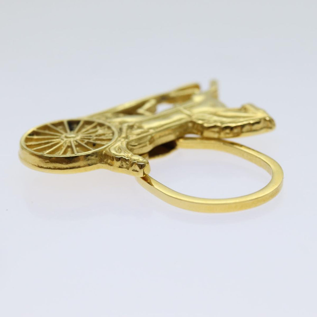 Celine Horse Carriage Key Ring metal Gold Auth ar11605B