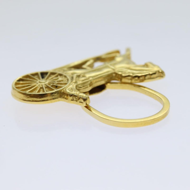 Celine Horse Carriage Key Ring metal Gold Auth ar11605B