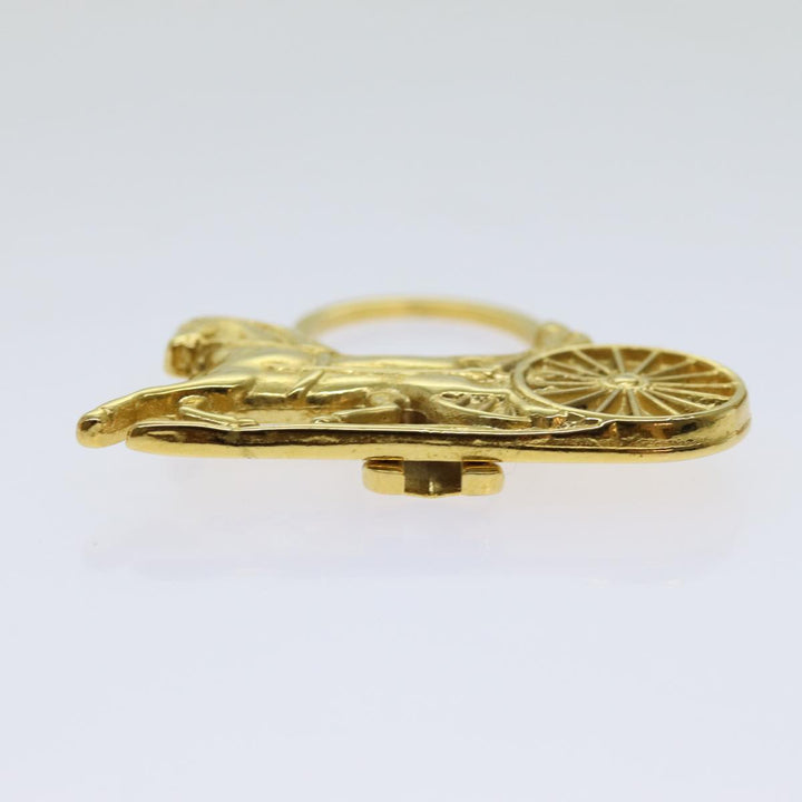 Celine Horse Carriage Key Ring metal Gold Auth ar11605B