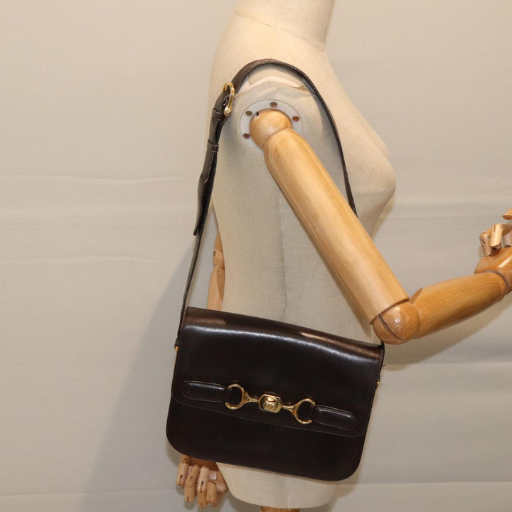 Celine Shoulder Bag Leather Brown  ar11623B