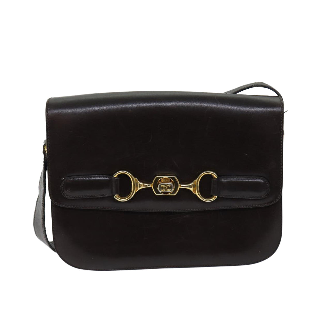 Celine Shoulder Bag Leather Brown  ar11623B