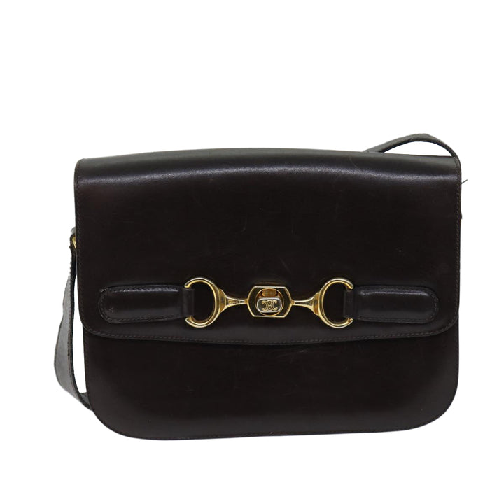 Celine Shoulder Bag Leather Brown  ar11623B