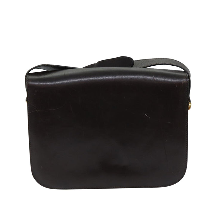 Celine Shoulder Bag Leather Brown  ar11623B
