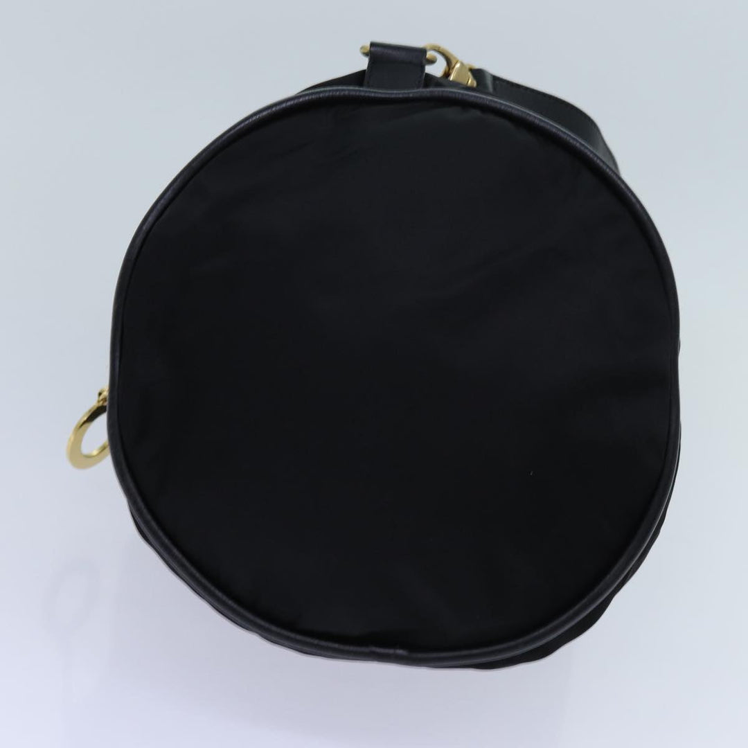 Celine Circle Shoulder Bag Nylon Black Auth ar11677