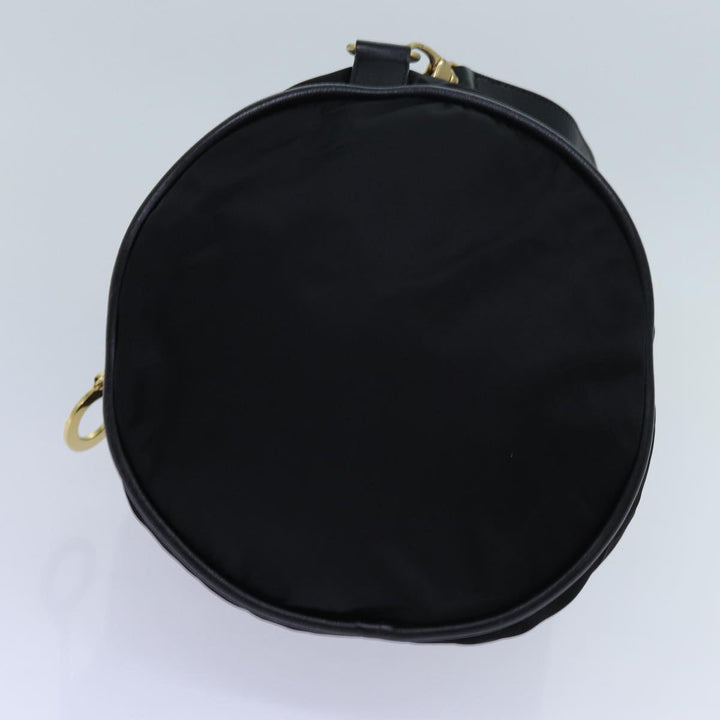 Celine Circle Shoulder Bag Nylon Black Auth ar11677