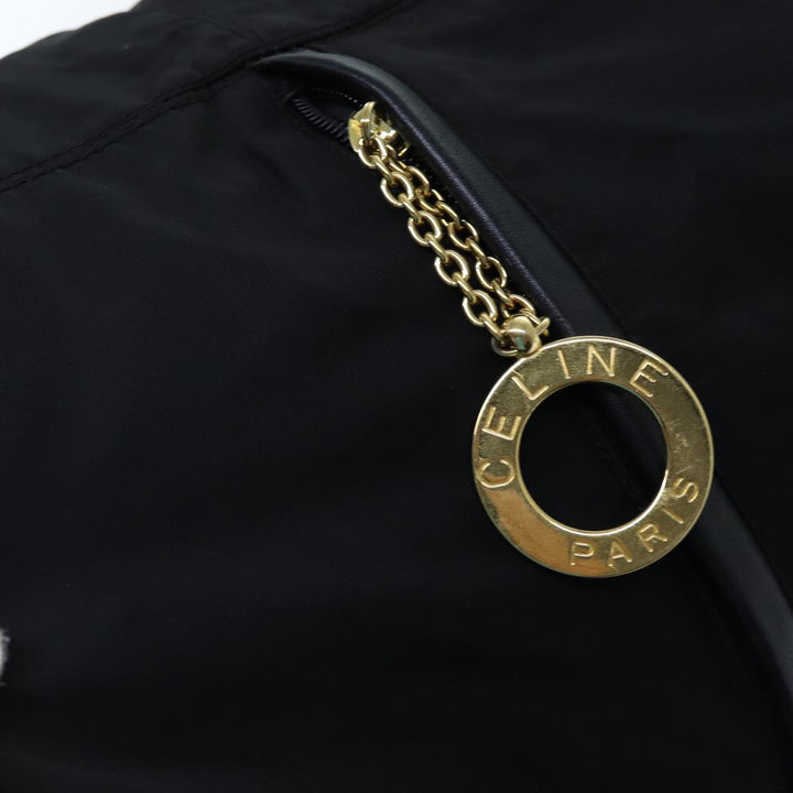 Celine Circle Shoulder Bag Nylon Black Auth ar11677