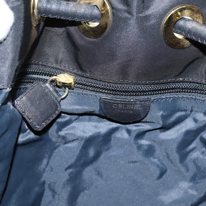 Celine Circle Shoulder Bag Nylon Black Auth ar11677