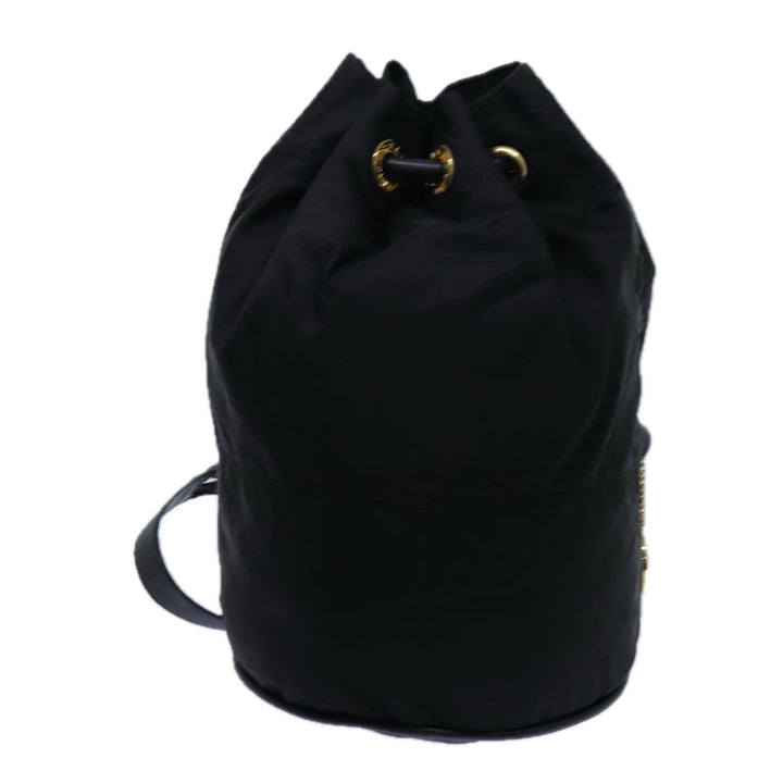 Celine Circle Shoulder Bag Nylon Black Auth ar11677
