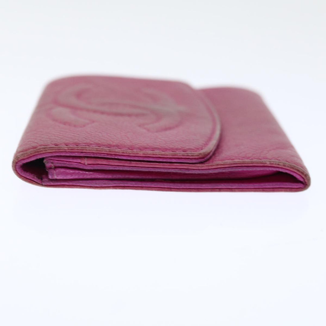 Top Quality Chanel COCO Mark Coin Purse Caviar Skin Pink CC Auth ar11706