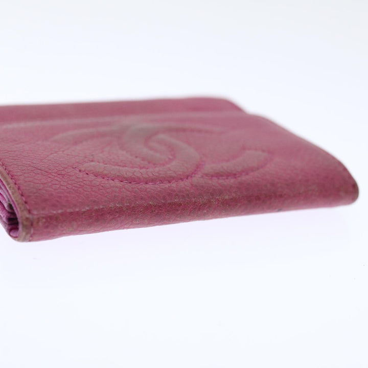 Top Quality Chanel COCO Mark Coin Purse Caviar Skin Pink CC Auth ar11706