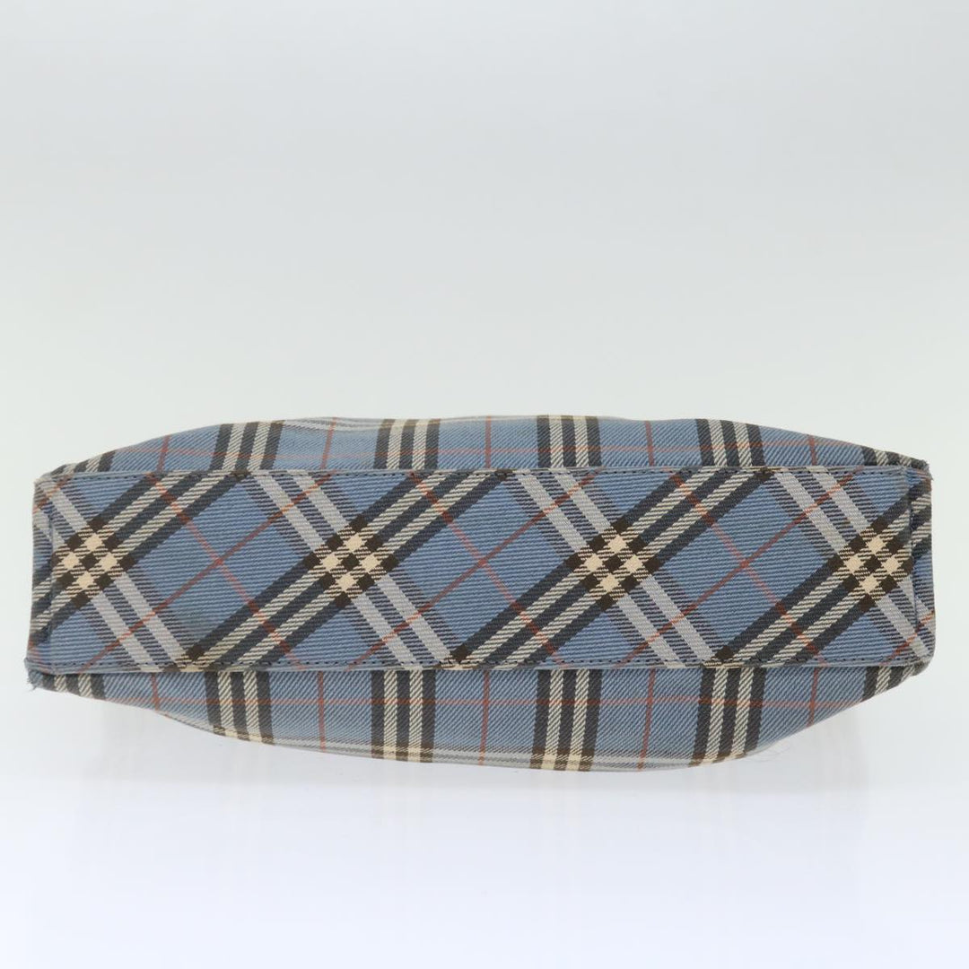 Burberry Nova Check Blue Label Hand Bag Canvas Blue Brown Auth ar11707