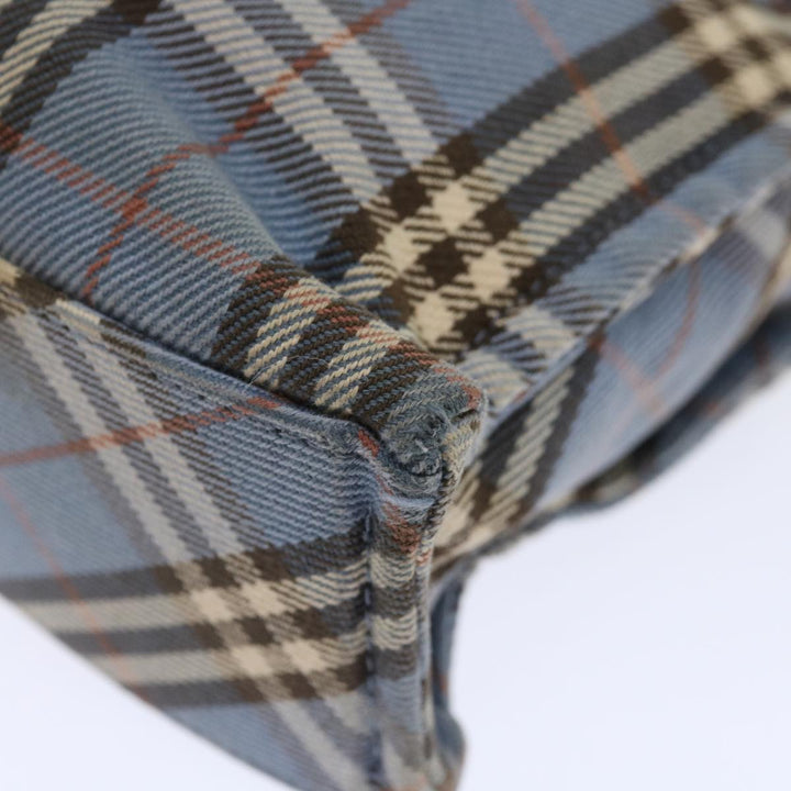Burberry Nova Check Blue Label Hand Bag Canvas Blue Brown Auth ar11707