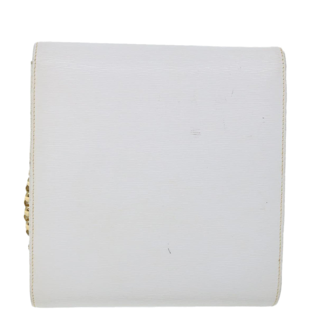 Chloe Chain Shoulder Bag Leather Vintage White ar11719