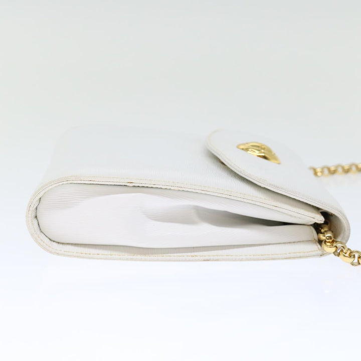 Chloe Chain Shoulder Bag Leather Vintage White ar11719