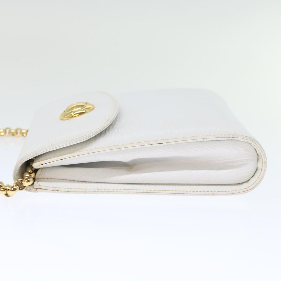Chloe Chain Shoulder Bag Leather Vintage White ar11719