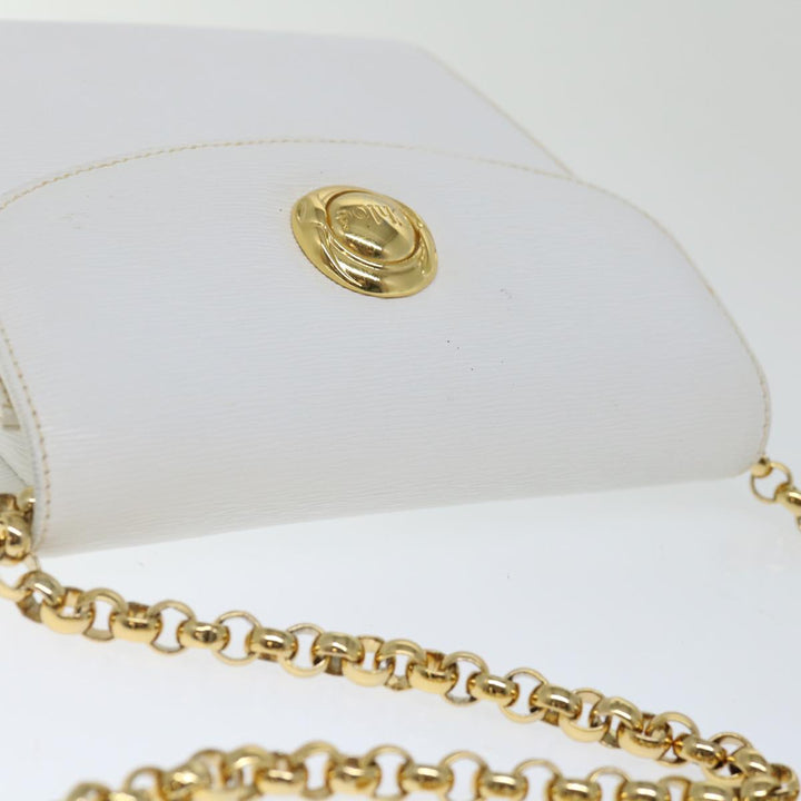 Chloe Chain Shoulder Bag Leather Vintage White ar11719