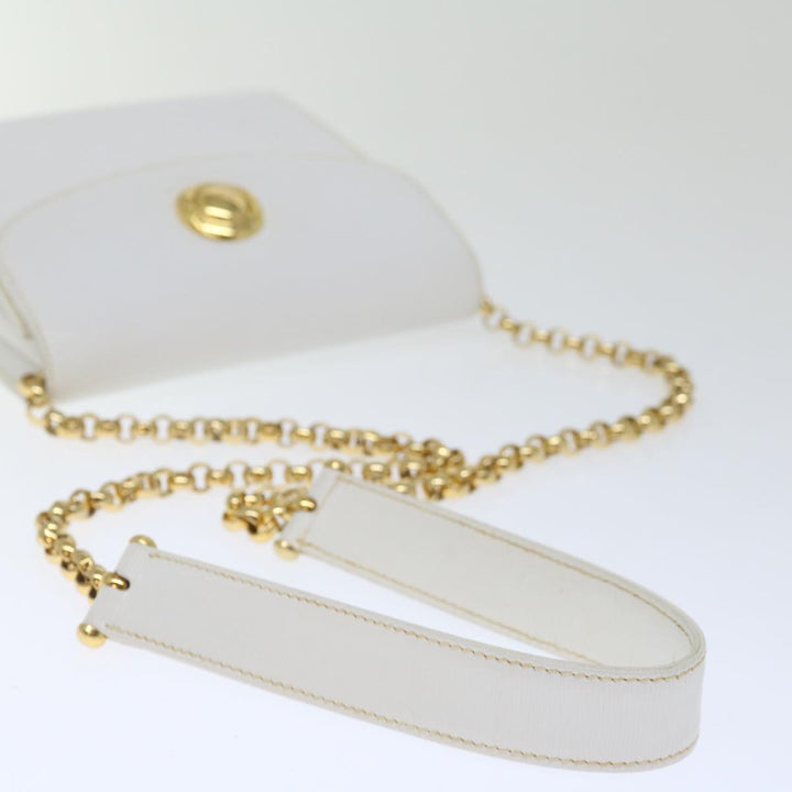 Chloe Chain Shoulder Bag Leather Vintage White ar11719
