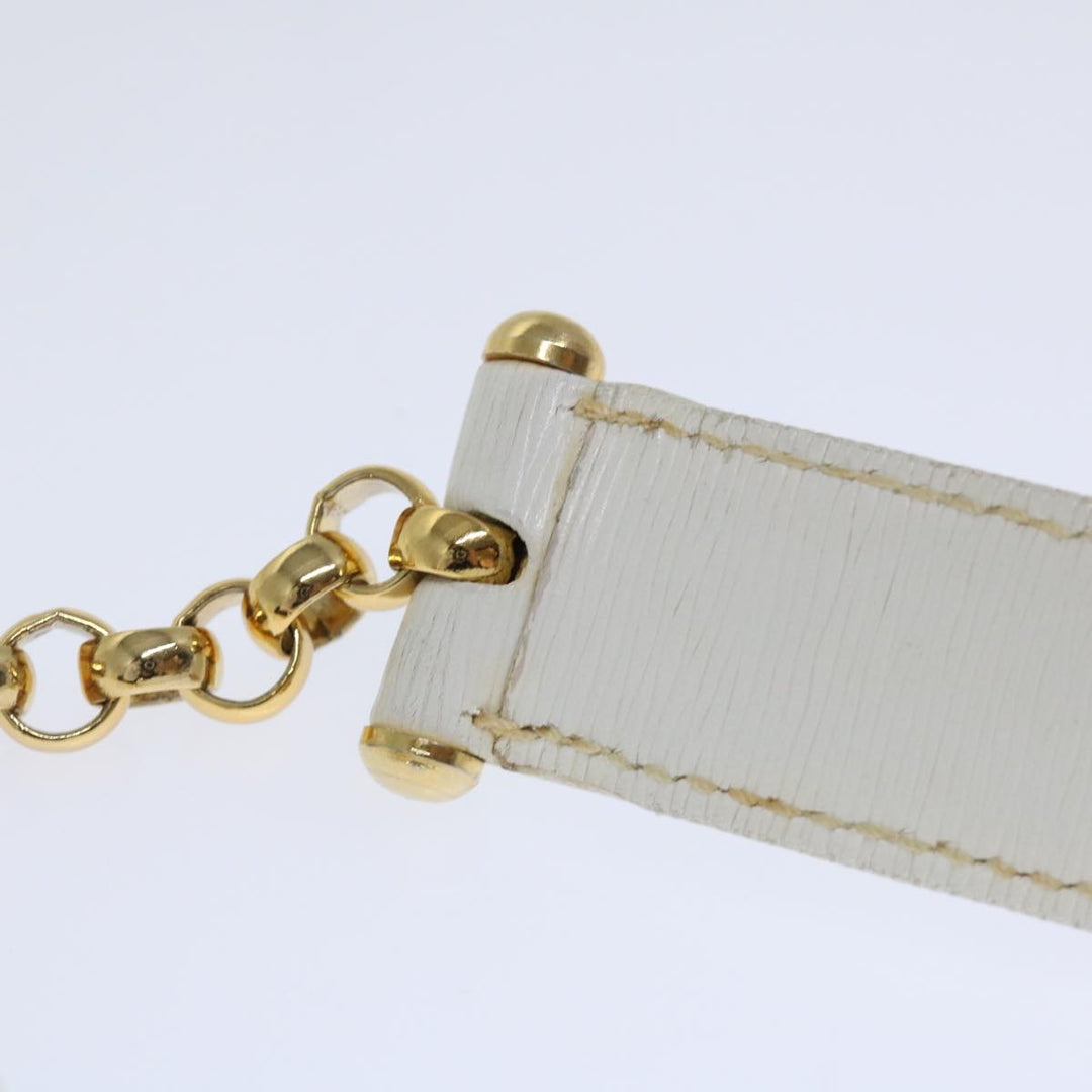 Chloe Chain Shoulder Bag Leather Vintage White ar11719