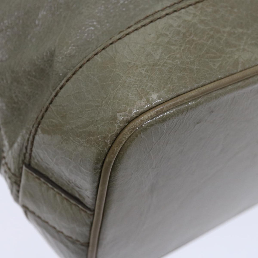 Celine Tote Bag Patent leather Gray Auth ar11732