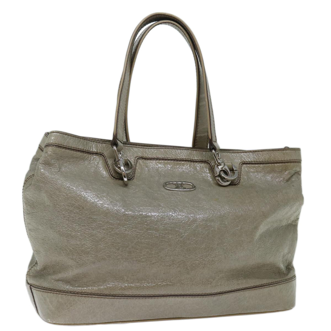 Celine Tote Bag Patent leather Gray Auth ar11732