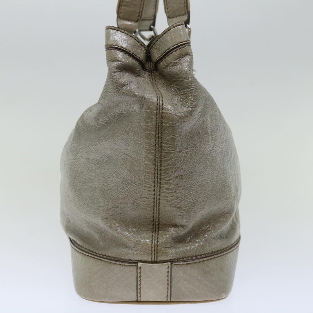 Celine Tote Bag Patent leather Gray Auth ar11732