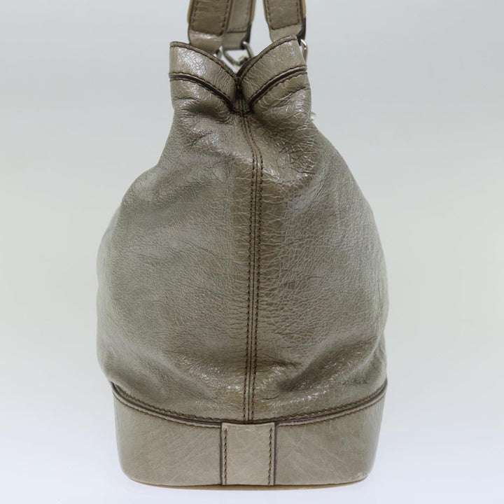 Celine Tote Bag Patent leather Gray Auth ar11732
