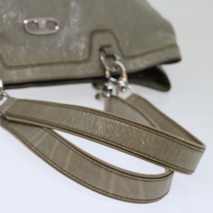 Celine Tote Bag Patent leather Gray Auth ar11732