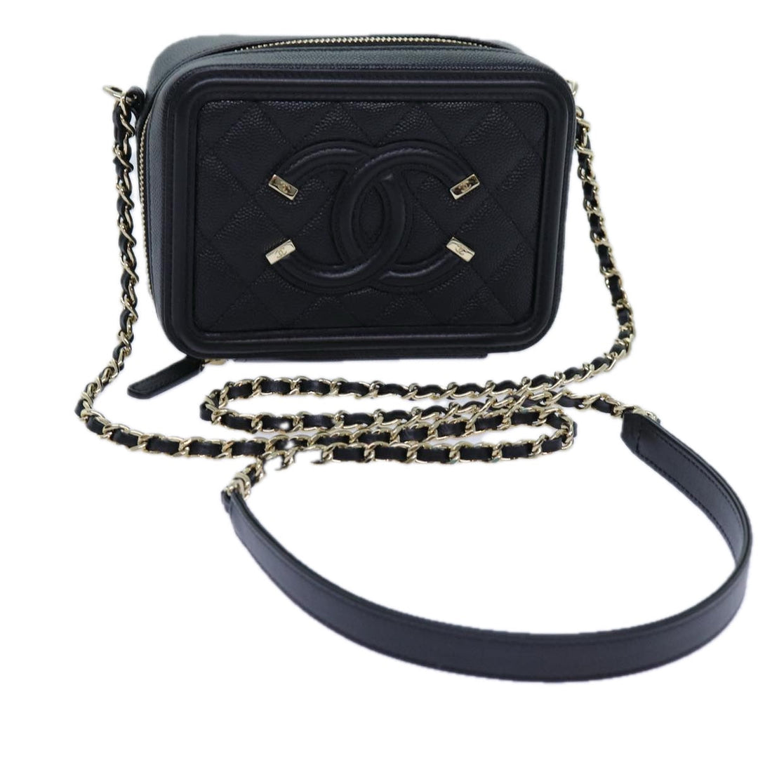 Chanel Chain CC Figly Mini Bag Caviar Skin Black A84452 CC Auth ar11762A