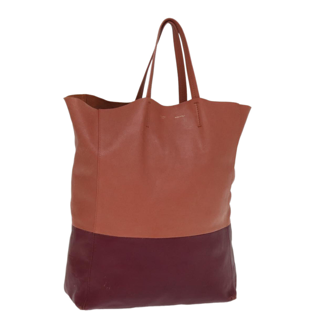 Celine Horizontal Cabas Tote Bag Leather Bordeaux Orange  ar11846