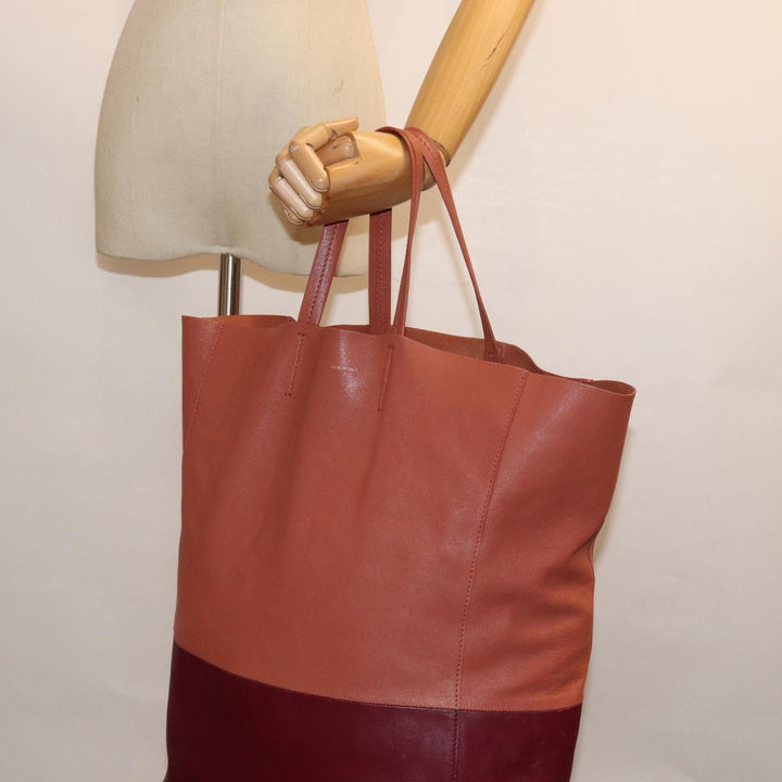 Celine Horizontal Cabas Tote Bag Leather Bordeaux Orange  ar11846