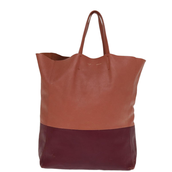 Celine Horizontal Cabas Tote Bag Leather Bordeaux Orange  ar11846