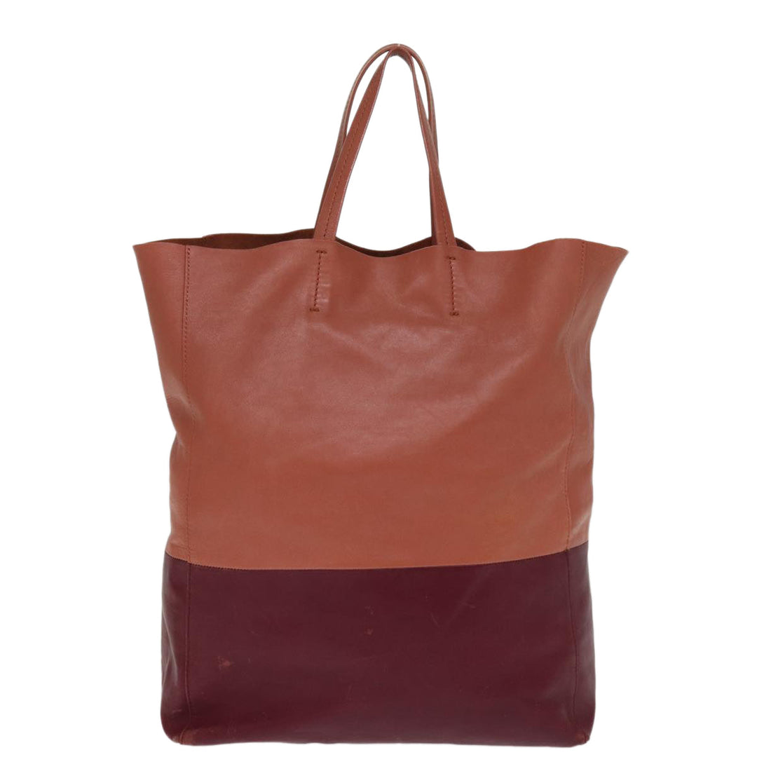 Celine Horizontal Cabas Tote Bag Leather Bordeaux Orange  ar11846