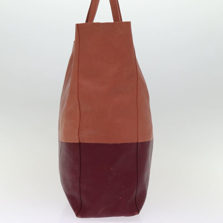 Celine Horizontal Cabas Tote Bag Leather Bordeaux Orange  ar11846