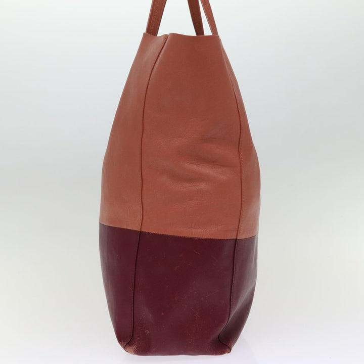 Celine Horizontal Cabas Tote Bag Leather Bordeaux Orange  ar11846